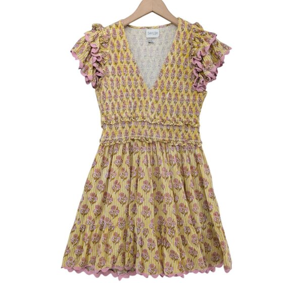 Yellow and Pink Floral Dress - Picture 1 of 12